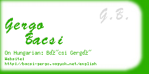 gergo bacsi business card